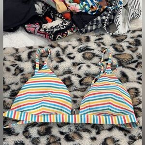 Striped Multicolor Bikini Top